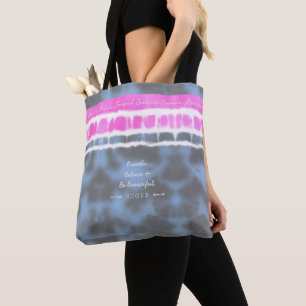 Rosa Weiß & Blau Gefärbte Krawatte Drehung Sway in Tasche