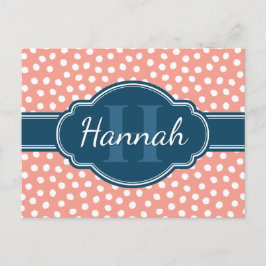 Rosa, weiß gepunktetes Muster, Monografie Postkarte