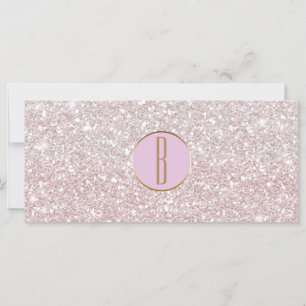 Rosa weiß glänzende Gold Monogramm Geschenkgutsche