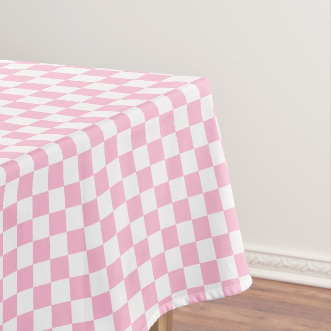 Rosa, weiß karierte Kinderdusche Kinderzimmer Deko Tischdecke (Beispiel)