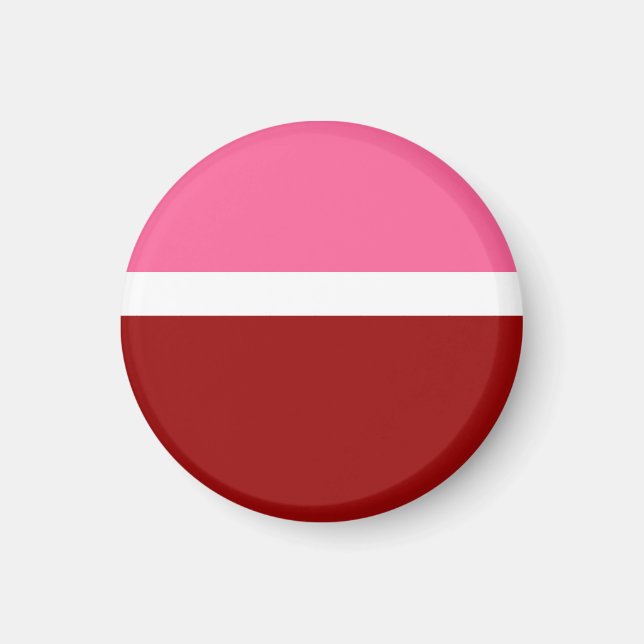 Rosa Weiß Marun Rot Farbbblock  Magnet (Vorne)