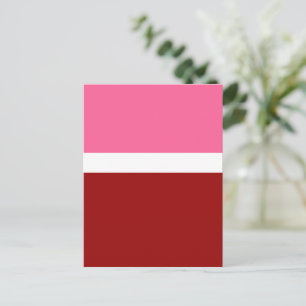 Rosa Weiß Marun Rot Farbbblock  Postkarte