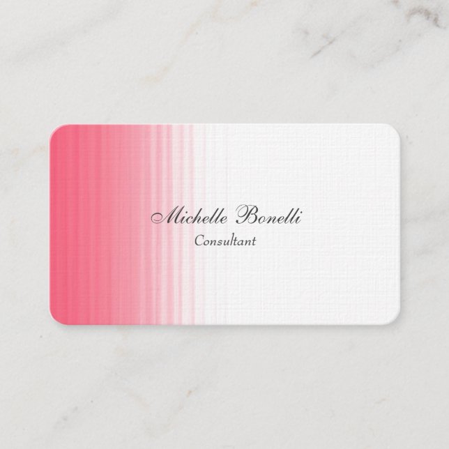 Rosa Weiß Minimalistisch Weiblich Schlicht klassis Visitenkarte (Vorderseite)