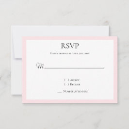 Rosa weiß RSVP karte