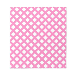 Rosa Weiß Schachbrett Diamant Muster Notizblock