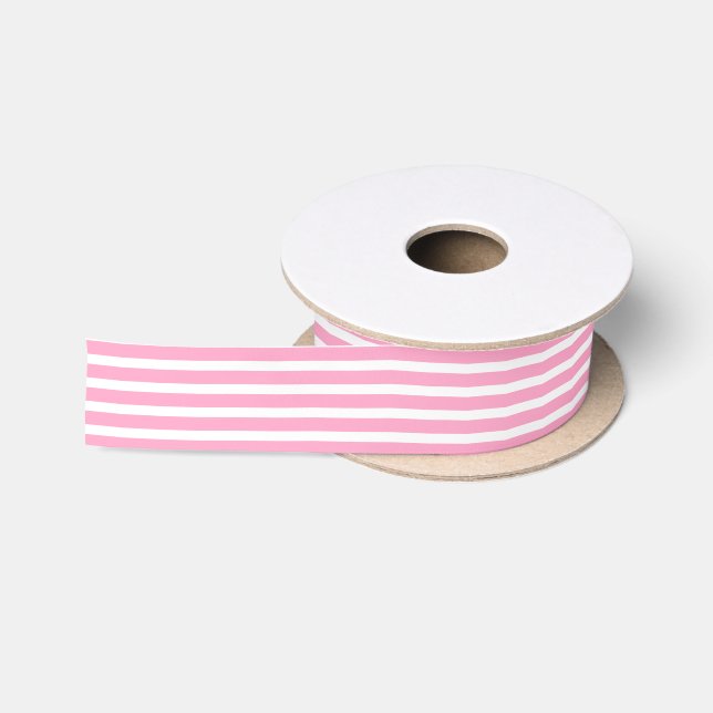 Rosa Weiß Stripes Satinband (Spule)