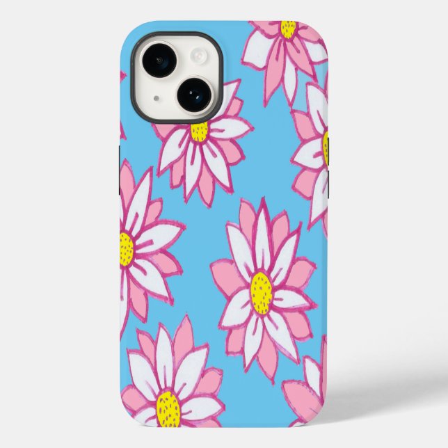 Rosa weiß und blau Case-Mate iPhone 14 hülle (Rückseite)