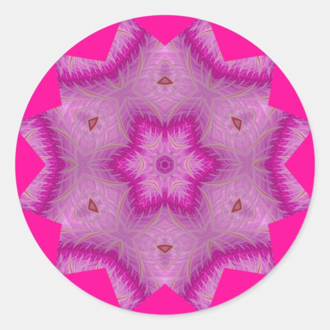 Rosa Weiß und eine Touch Braun ~ Runder Aufkleber (Vorderseite)