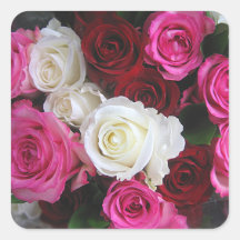 Rosa, weiß und Rote Rosen Bouquet Foto-