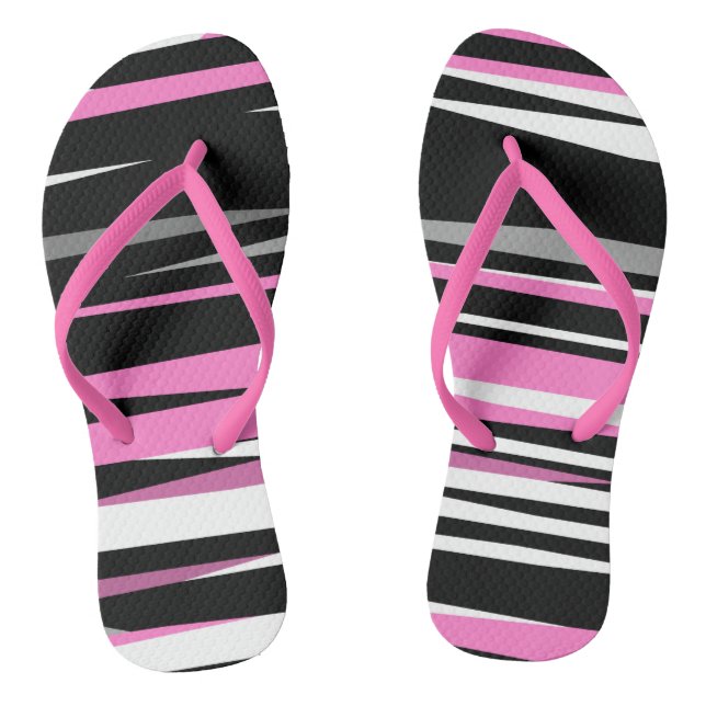 rosa weiß und schwarz abstrakt flip flops (Fußbett)