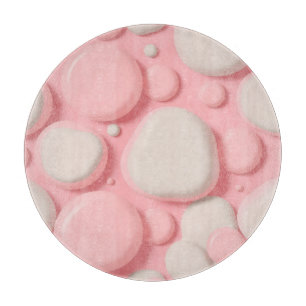 Rosa Weiße 3D-Blasenmuster Weiche Pastell-Abstrakt Schneidebrett