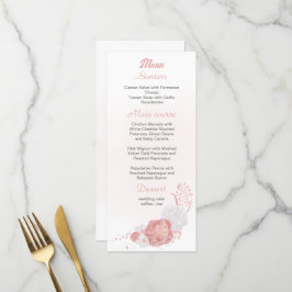 Rosa-weiße Blume botanische Hochzeit Menükarte