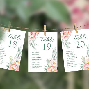 Rosa weiße Blume Hochzeitskarte Programm