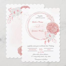 Rosa-weiße Blume-Kranzfest Einladung