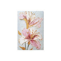 Rosa-weiße Blumen-Textur-Abstrakte Wandkunst
