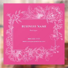 Rosa Weiße Blumenrahmen Boutique Salon Business Fensteraufkleber