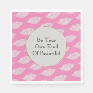Rosa weiße Diamantlippen Serviette