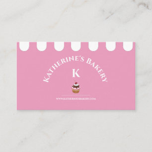 Rosa weiße elegante Bäckerei Business Card Visitenkarte