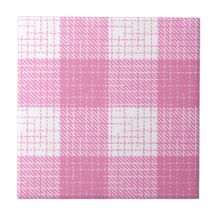 Rosa-weiße, fett karierte Karo-Design Fliese