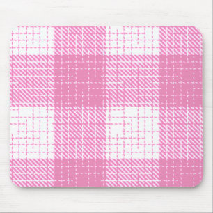 Rosa-weiße, fett karierte Karo-Design Mousepad