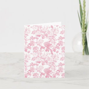 Rosa weiße florale Rosen Chinoiserie-Muster Karte