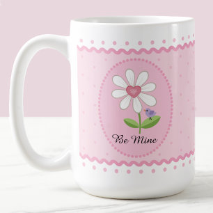 Rosa weiße Gänseblümchen seien mein Valentin Kaffeetasse