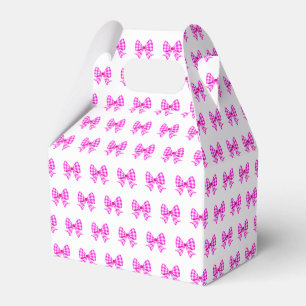 Rosa-weiße Gingham-Bogen Geschenkschachtel