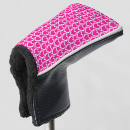 Rosa Weiße Herzen Muster Golf Headcover