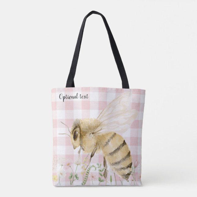 Rosa Weiße Honigbiene Tasche (Rückseite)