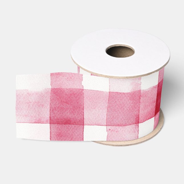 Rosa-weiße karierte Streifen-Junggesellinnenabschi Ripsband (Spule)