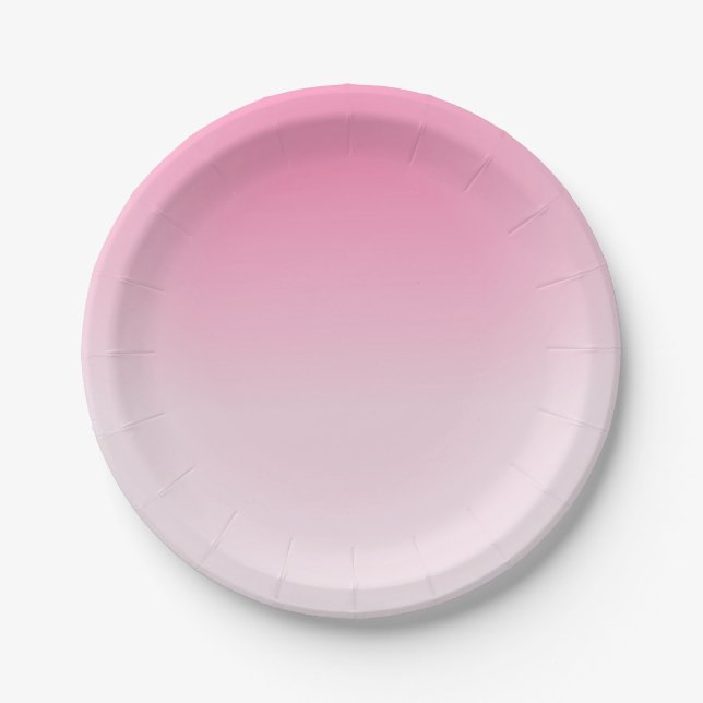 Rosa weiße Leere Trendy Elegante benutzerdefiniert Pappteller (Vorderseite)