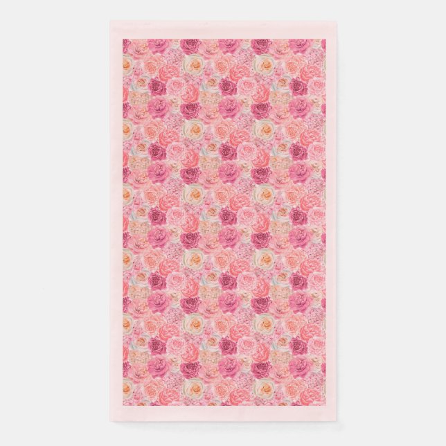 Rosa Weiße Magenta Blume Elegant Serviette (Vorderseite)