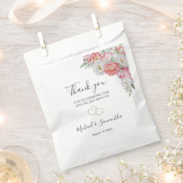 Rosa-weiße Peony-Hochzeit Geschenktütchen
