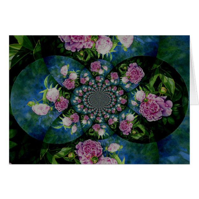 Rosa, weiße Perle, Blumenmandala (Vorderseite (Horizontal))