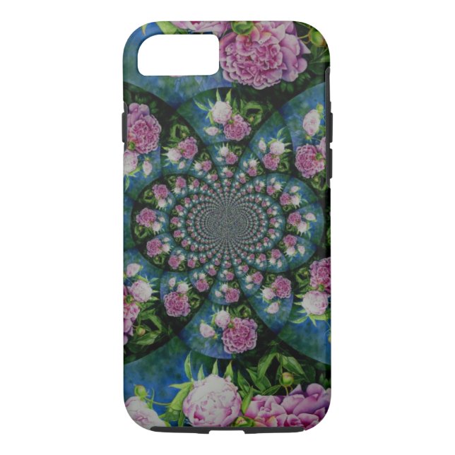 Rosa, weiße Perle, Blumenmandala Case-Mate iPhone Hülle (Rückseite)