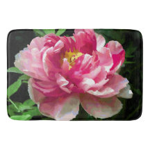 Rosa weiße Pfingstrosen-Aquarell-Geldstrafe mit