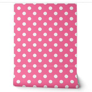 Rosa, weiße Polka Dots Muster Wanddekoration Tapete