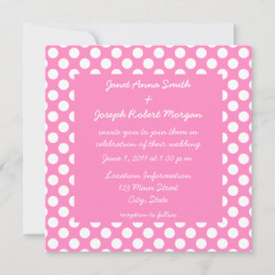 Rosa-weiße Punkte-Hochzeitseinladung Einladung