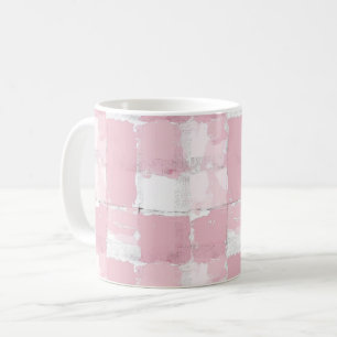 Rosa Weiße Quadrate Kaffeetasse