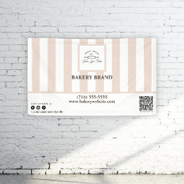 Rosa weiße Streifen Bakery-Logo Banner