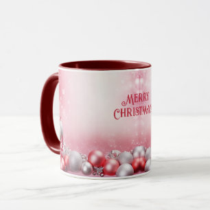Rosa Weiße Weihnachtsbälle Tasse