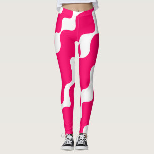 Rosa-weiße Wellenmuster Leggings