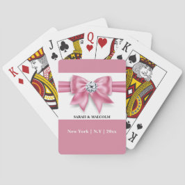 Rosa, weißer Diamantbogen, gürteliger Name Spielkarten