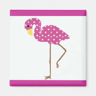 Rosa weißer dottie Flamingomagnet Magnet