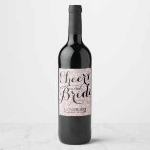 Rosa Weißer Glitzer KÖNNEN BRIDE Bridal Wein Weinetikett