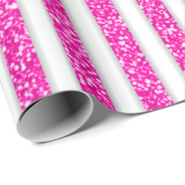 Rosa Weißer Glitzer Weihnachten Geschenkpapier