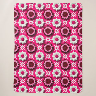 🌸✨ Rosa Weißer Lotus Blumenmuster Eleganter Blüte Sherpadecke