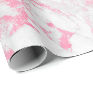 Rosa weißer Marmor Geschenkpapier
