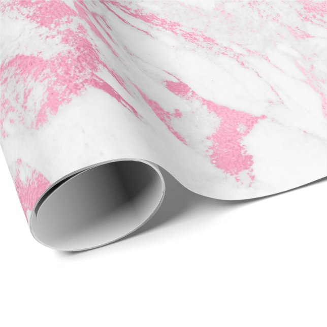 Rosa weißer Marmor Geschenkpapier (Rolleneckpunkt)
