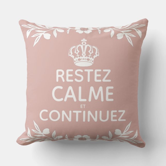 Rosa, weißer Olivenzweig Französischer Behalt Calm Kissen (Vorderseite)